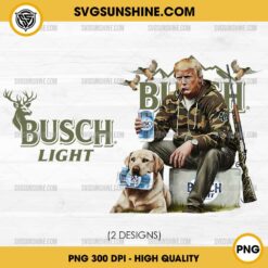 Camo Trump Hunting With Busch Light Beer PNG File