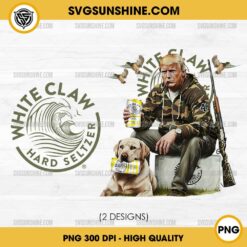 Hunting Trump White Claw Hard Seltzer PNG, Hunting Trump With Dog Duck Waterfowl PNG