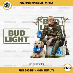 Hunting Trump With Bud Light Beer PNG, Trump With Dog Duck Waterfowl PNG File