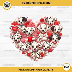 101 Dalmatian Heart Valentine PNG, Dalmatian Valentine PNG