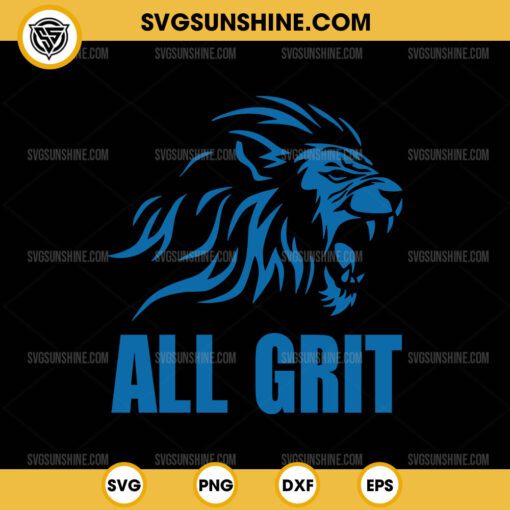 All Grit Lions SVG, Detroit Lions Football SVG