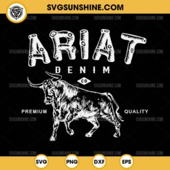 Ariat Denim Bull SVG, Vintage Inspired Ariat Denim Bull Western Flair SVG PNG