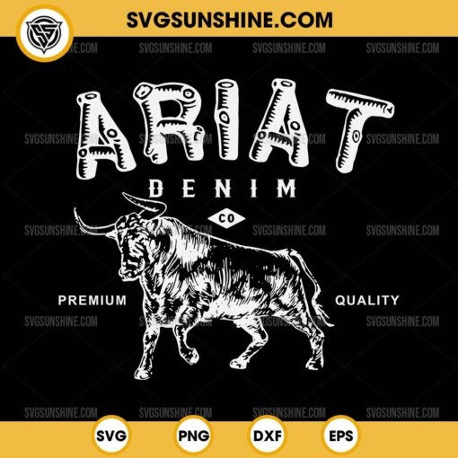 Ariat Denim Bull SVG, Vintage Inspired Ariat Denim Bull Western Flair SVG PNG