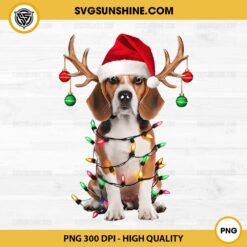 Beagle Christmas PNG, Beagle Santa Hat Lover PNG