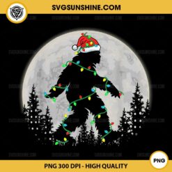 Bigfoot Santa Christmas Lights PNG File