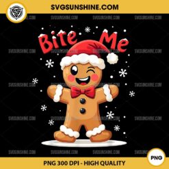 Bite Me Gingerbread Man Christmas PNG File