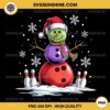 Bowling Snowman Christmas PNG, Bowling Player Santa Hat Christmas PNG