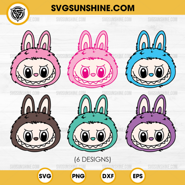 Bundle Labubu Face SVG, Labubu SVG, Labubu The Monster SVG, Cute Labubu SVG