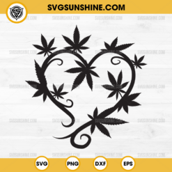 Cannabis Heart SVG, Weed Love Heart SVG, Cannabis Valentine SVG