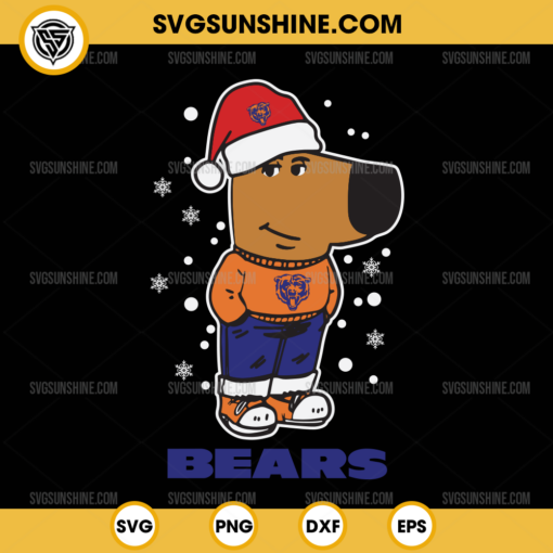 Chill Guy Chicago Bears Christmas SVG, Santa Chill Guy Football NFL SVG