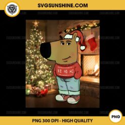 Christmas Chill Guy Meme PNG, Chill Guy Dog Ho Ho Ho Christmas PNG