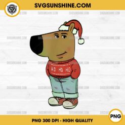 Christmas Chill Guy PNG, Chill Guy Dog Santa Hat Christmas PNG