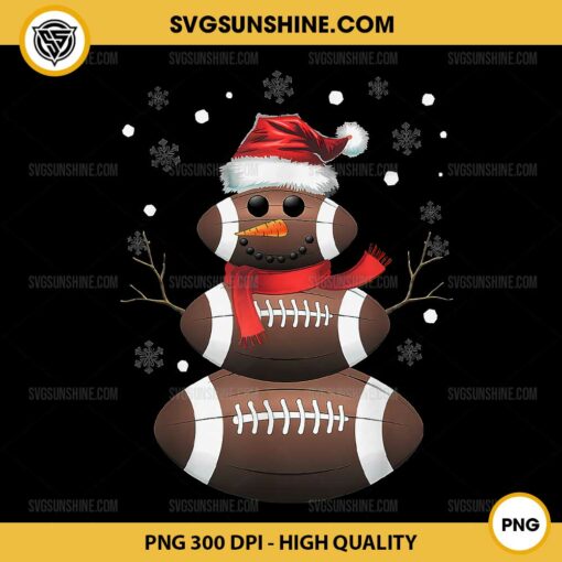 Christmas Football Snowman PNG, Football Christmas Snowflake PNG