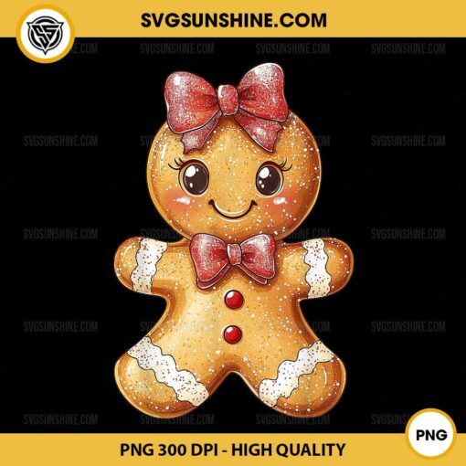 Christmas Gingerbread Girl PNG, Baking Christmas Girly Gingerbread Cookie PNG