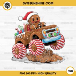 Christmas Monster Truck Gingerbread Man PNG, Christmas Baking PNG, Gingerbread Man PNG