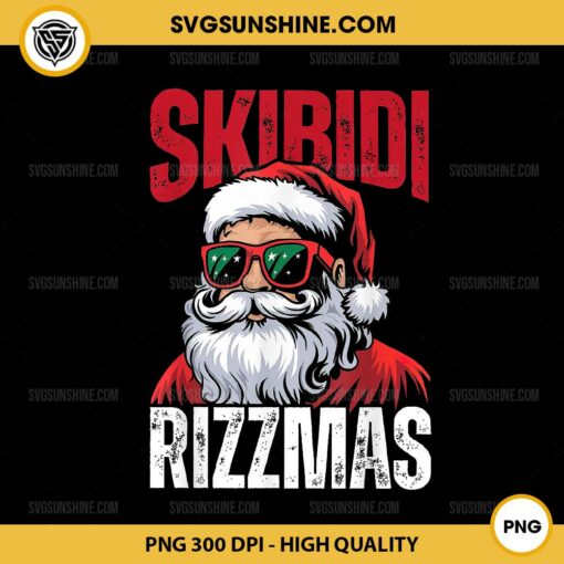 Christmas Rizz PNG, Santa Skibidi Rizzmas PNG