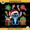 Christmas Stitch PNG, Neon Stitch Santa Hat PNG