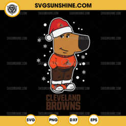 Chill Guy Cleveland Browns Christmas SVG, Santa Chill Guy Football NFL SVG