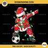 Dabbing Santa Xmas Lights Soccer Christmas PNG