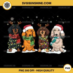 Dachshund Christmas PNG, Merry Christmas Dachshund Santa Hat PNG Sublimation