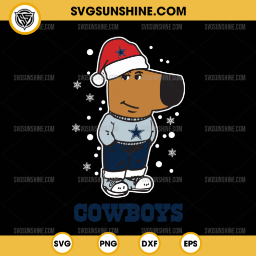 Chill Guy Dallas Cowboys Christmas SVG, Santa Chill Guy Football NFL SVG