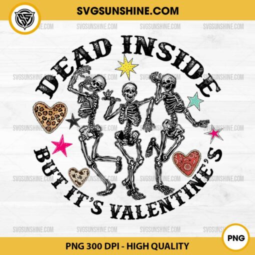 Dead Inside But Its Valentines PNG, Dancing Skeletons Valentine PNG