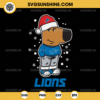 Chill Guy Detroit Lions Christmas SVG, Santa Chill Guy Football NFL SVG