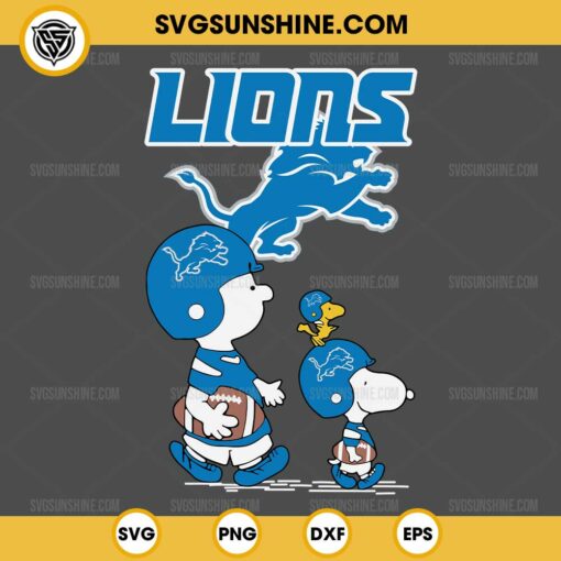 Charlie Brown Snoopy Detroit Lions NFL SVG