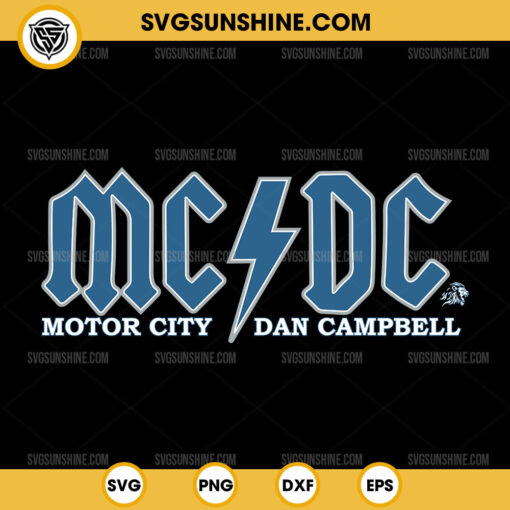 Detroit Lions MCDC SVG, Motor City Dan Campbell SVG