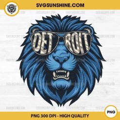 Detroit Lions PNG, Blue Lion PNG, Football PNG Sublimation Designs