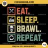 Eat Sleep Brawl Repeat PNG, Funny Video Gamer Gaming PNG