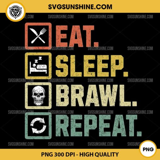 Eat Sleep Brawl Repeat PNG, Funny Video Gamer Gaming PNG