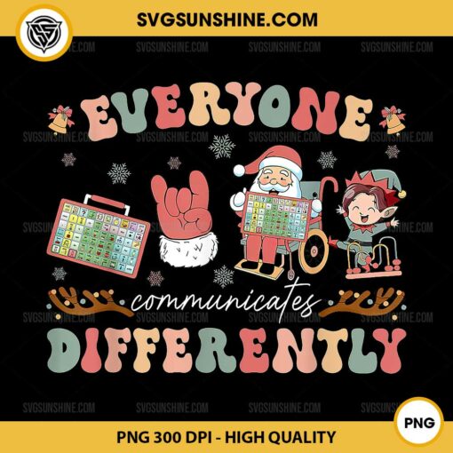 Everyone Communicates Differently PNG, Speech Therapy Christmas PNG