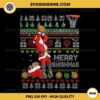 Funny Basketball Ugly Christmas Sweater PNG, Santa Merry Swishmas PNG