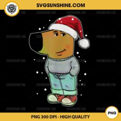 Funny Christmas Chill Guy Dog Meme PNG File