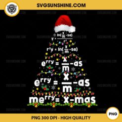 Funny Math Equation PNG, Merry Xmas Season Teacher Christmas Tree PNG