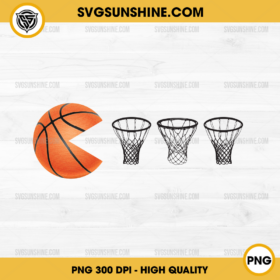 Funny Pacman Basketball PNG, Basketball Game Day PNG, Basketball PNG Sublimation