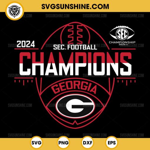 Georgia Bulldogs SEC Champions 2024 Football SVG, Georgia Bulldogs Championship 2024 SVG