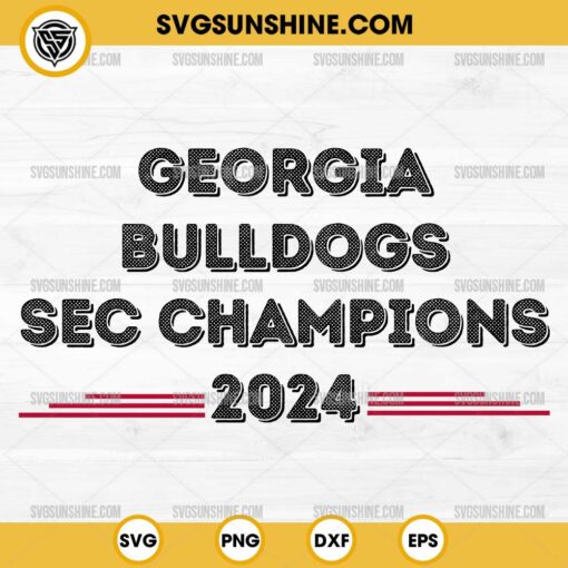 Georgia Bulldogs SEC Champions 2024 SVG