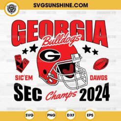 Georgia Bulldogs SEC Champs 2024 SVG, Sic Em Dawgs Bulldogs SVG, Champs 2024 Football SVG