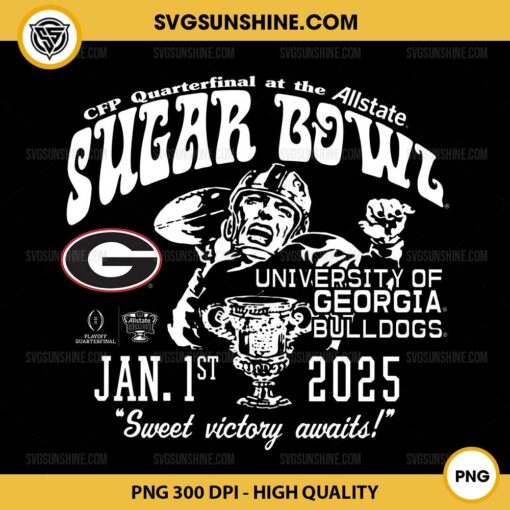 Georgia Bulldogs Sugar Bowl 2024-2025 CFP Quarterfinal PNG File