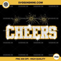 Gold Glitter Cheers PNG, New Years PNG, Happy New Year 2025 PNG