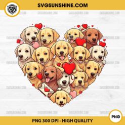 Golden Labrador Retriever Heart Valentine PNG, Valentine's Day Labrador Retriever PNG