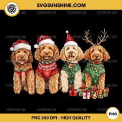 Goldendoodle Christmas PNG, Golden Doodle Santa Hat Christmas PNG Sublimation