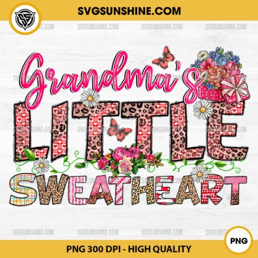 Grandma's Little Sweatheart PNG, Grandmother Valentine's Day PNG