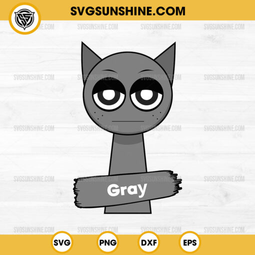 Gray Incredibox Sprunki SVG, Gray Sprunki Toys SVG