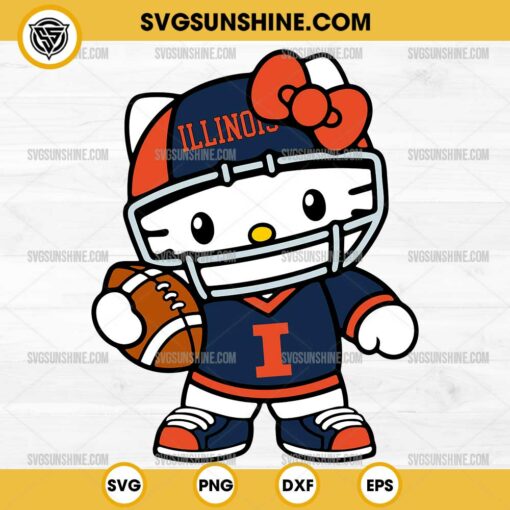 Hello Kitty Illinois football SVG PNG File