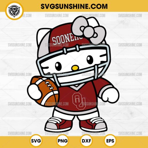 Hello Kitty Oklahoma Sooners football SVG PNG File