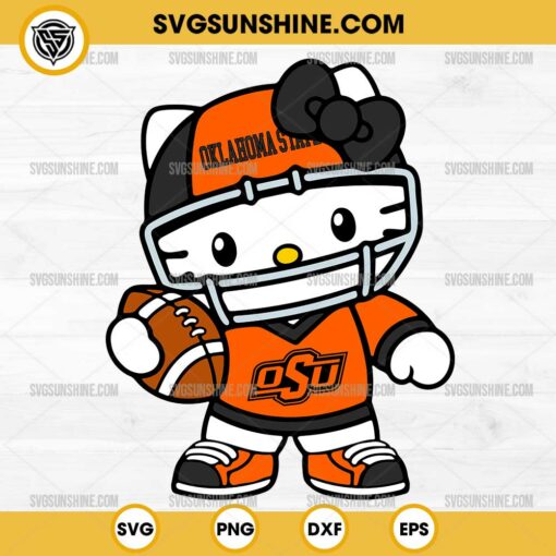 Hello Kitty Oklahoma State Cowboys football SVG PNG File