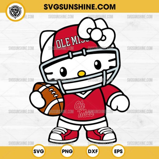 Hello Kitty Ole Miss Rebels SVG PNG File